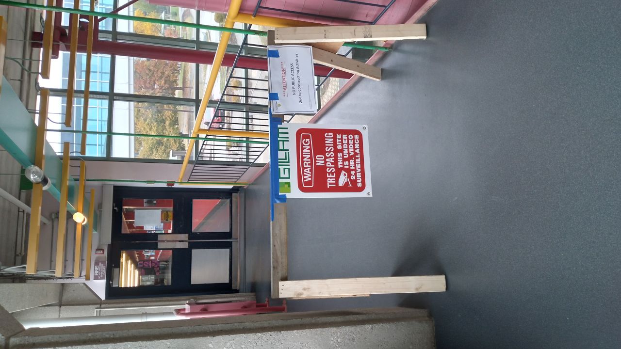 Early bridge closure from the Davis Centre (DC) side