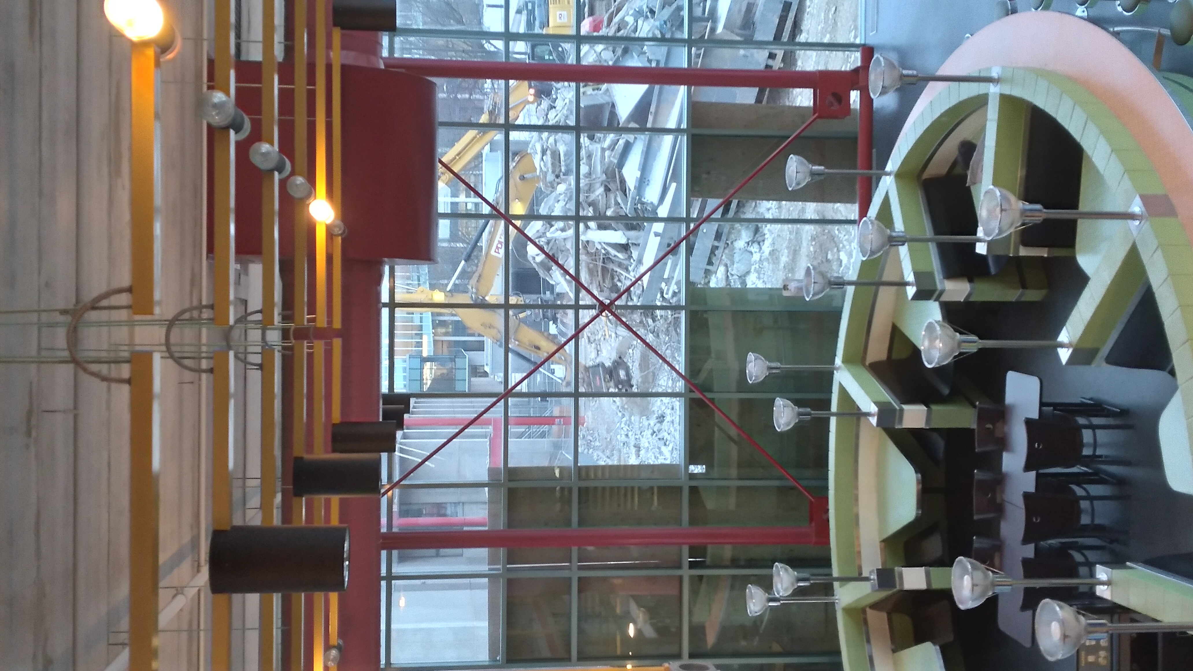 Demolition as seen from the now-closed DC Cafeteria