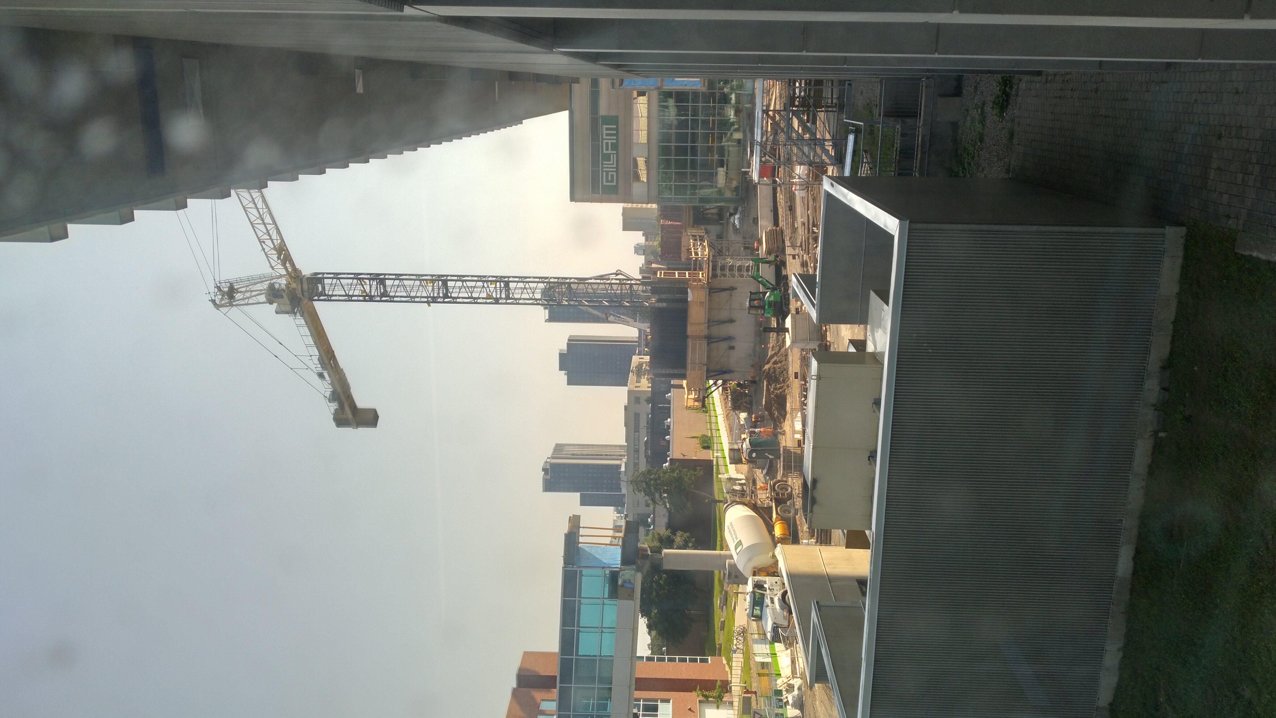 Start of construction from the MC-Student Life Centre (SLC) bridge