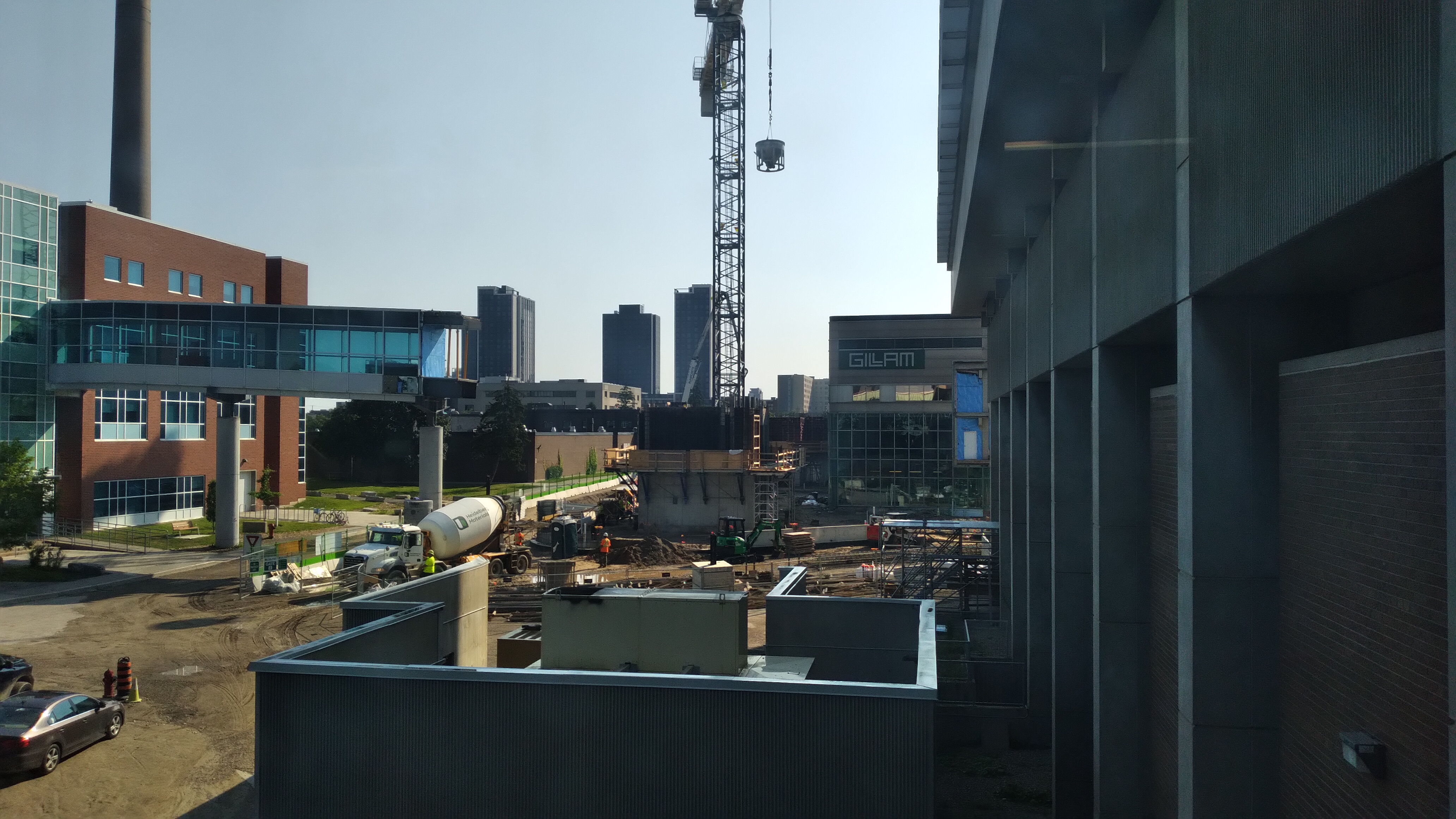 Start of construction at sunrise, July 2025