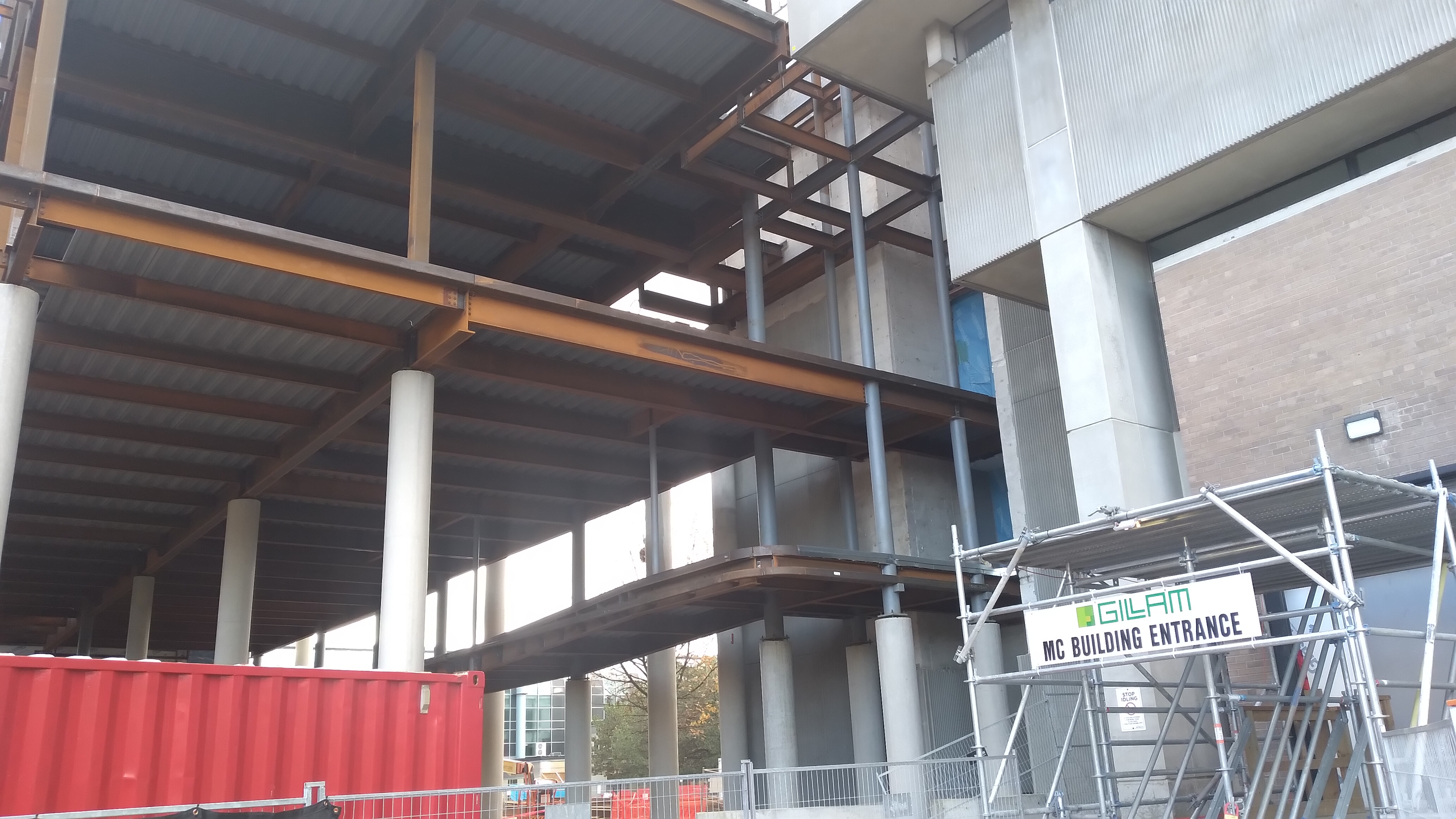 Ruffled slabs on the beams, November 2025.