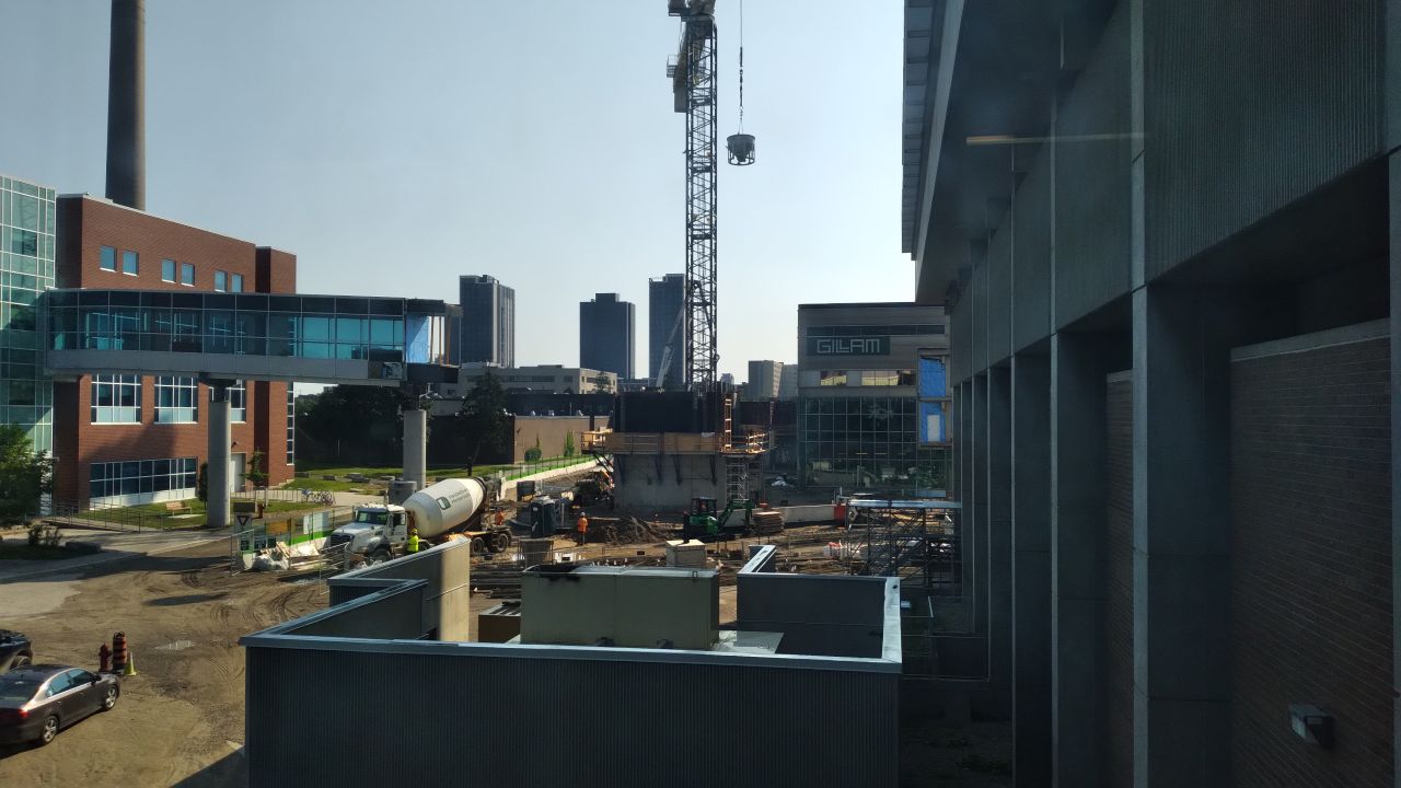 Start of construction at sunrise, July 2025