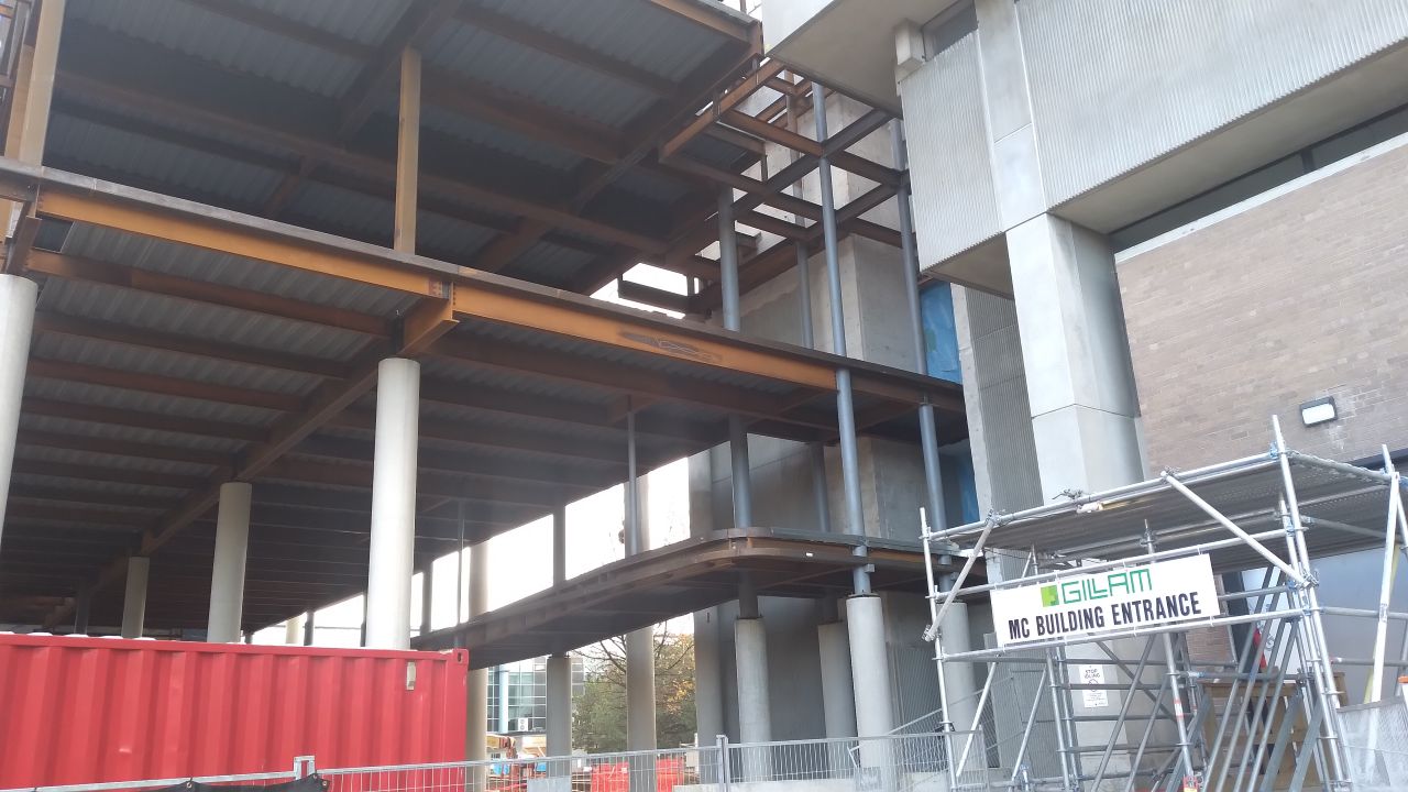 Ruffled slabs on the beams, November 2025.